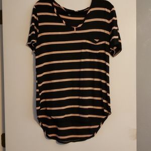 Beige and Black Striped Shirt